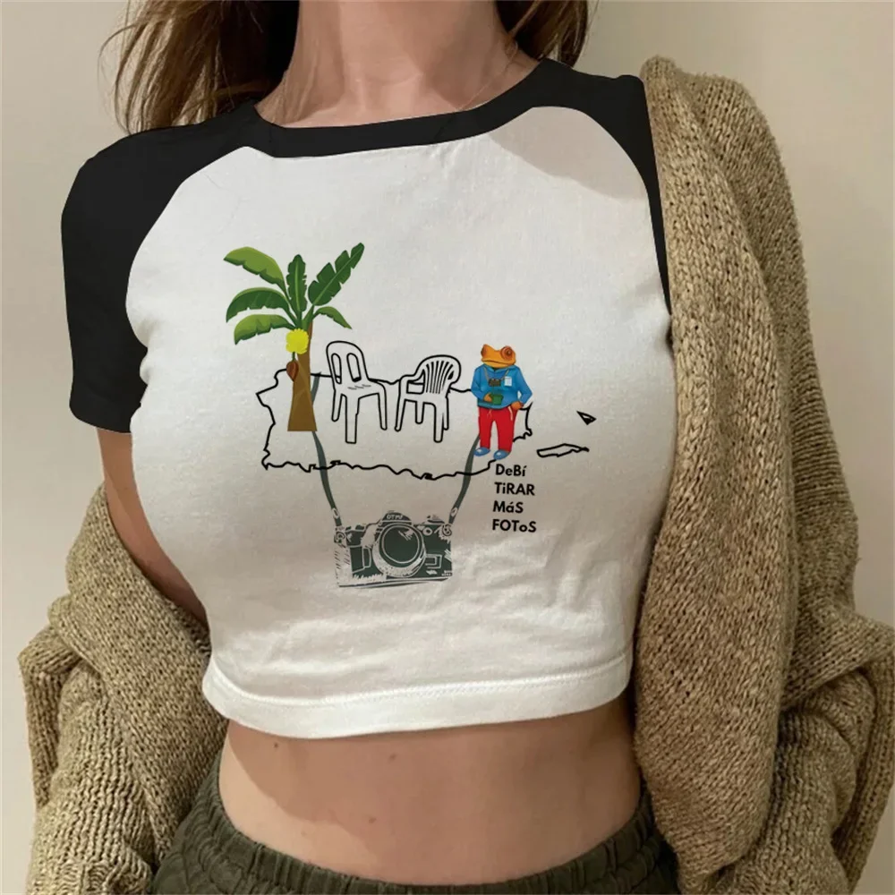 Singer New Album Print Crop Tops T-shirts Women Summer Casual Fashion Vintage Y2K Crew Neck Short Sleeve 100% Cotton Tshirt
