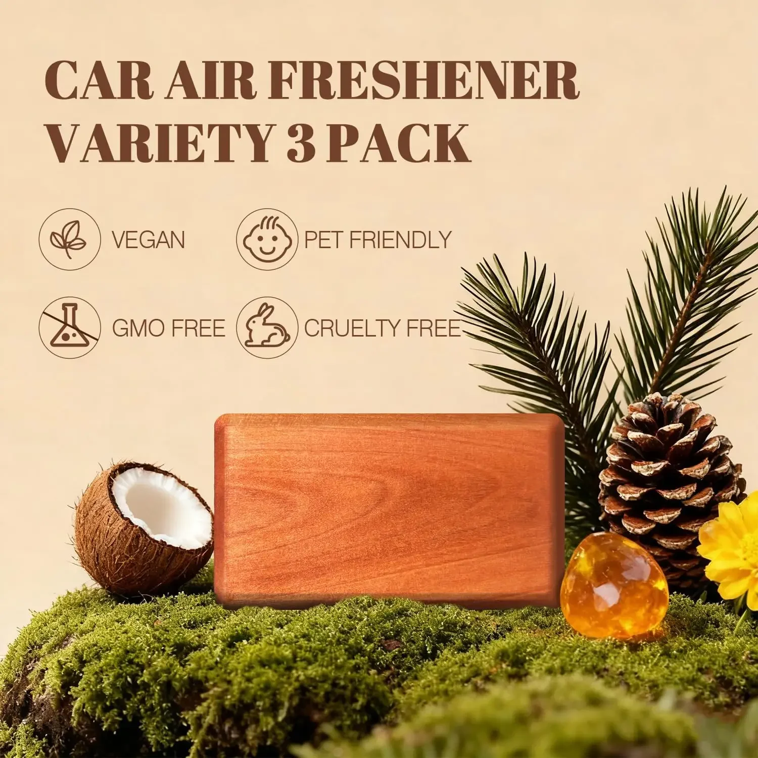 

Автомобильный освежитель воздуха, стартовый комплект, деревянный освежитель воздуха, автомобильный устранитель запаха, зажим для козырька, долговечный вариант 3, сменный блок, янтарь-кабана-сосна