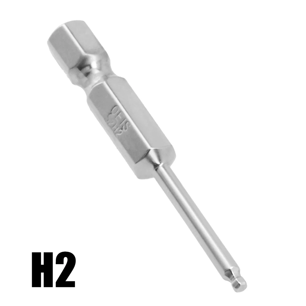 1pc Ball End Hex Screwdriver Bit Metric Hex Bit 50mm Long Magnetic Driver Bit External Hexagonal Wind Screwdriver Head