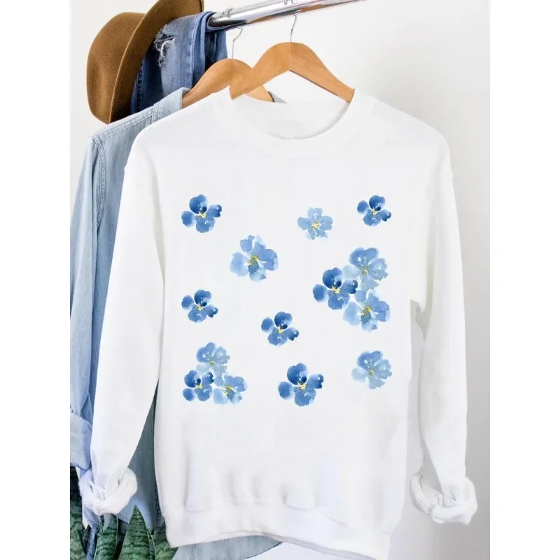 여성용 슬림핏 후드티 패션 해바라기 프린트 화이트 플라워 후드티 스웨트셔츠 스트리트웨어 여성