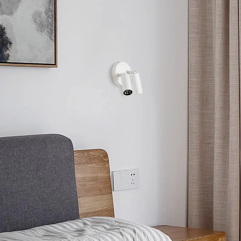 Led Spotlights Surface Mounted Spot Light Adjustable Angle Ceiling Lamp Double Head COB Foco Bedroom Beside Reading Lighting