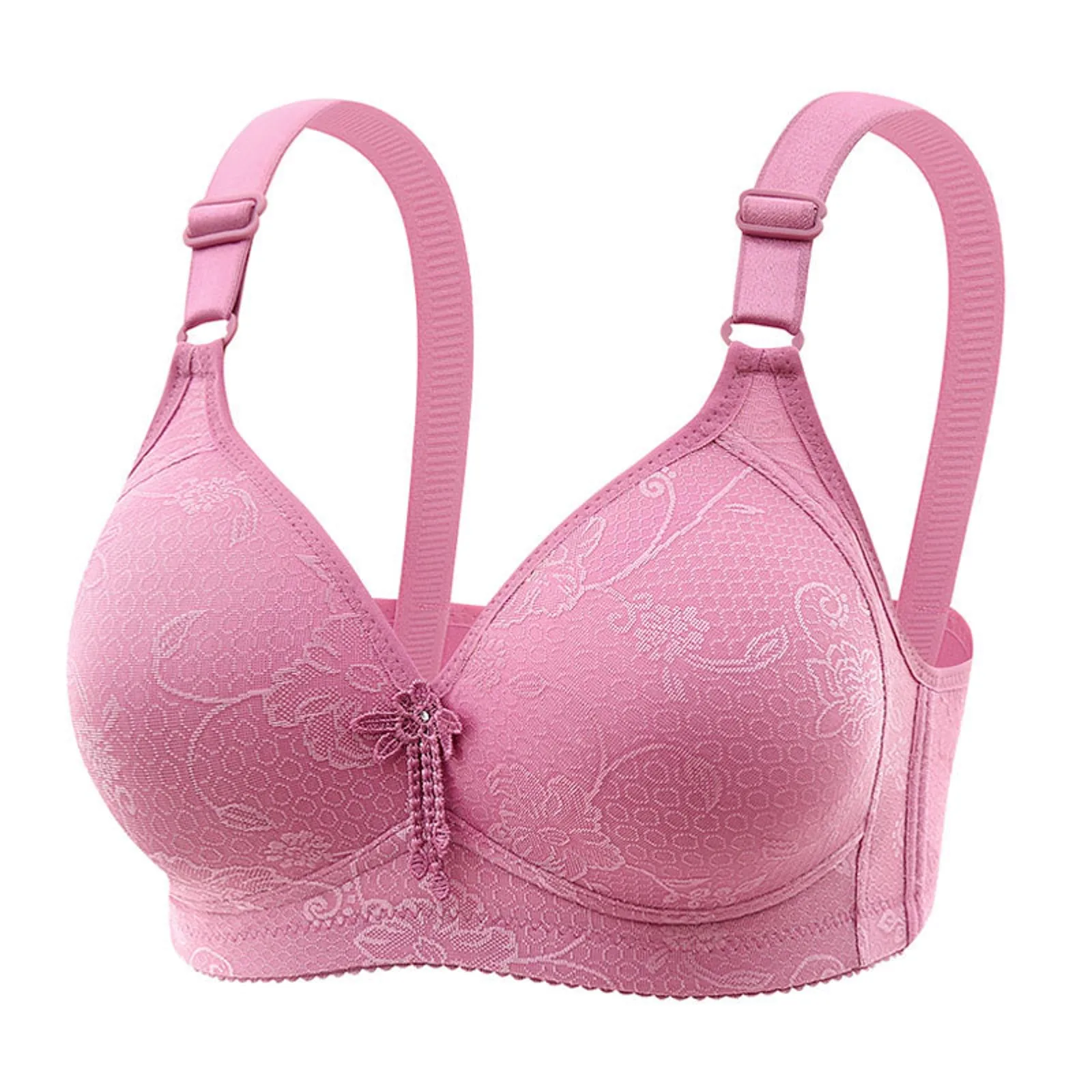 Women Soft Bras Triangle Cup Lifting Push Up Brassiere Female Solid Plunge Adjustable Strappy Embroidery Wireless Sexy Bras