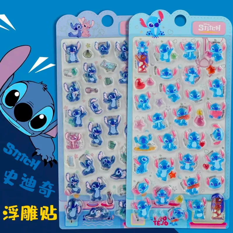 

Новая наклейка Disney Stitch с героями мультфильмов, аниме, рельефная наклейка, милая девушка, сделай сам, чехол для мобильного телефона, зеркальное украшение, студенческая наклейка с наградой