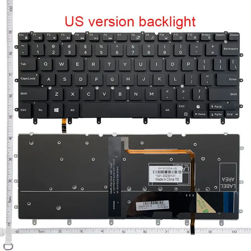 US/RU/FR/SP New laptop Keyboard FOR DELL 13-7000 7347 7348 7352