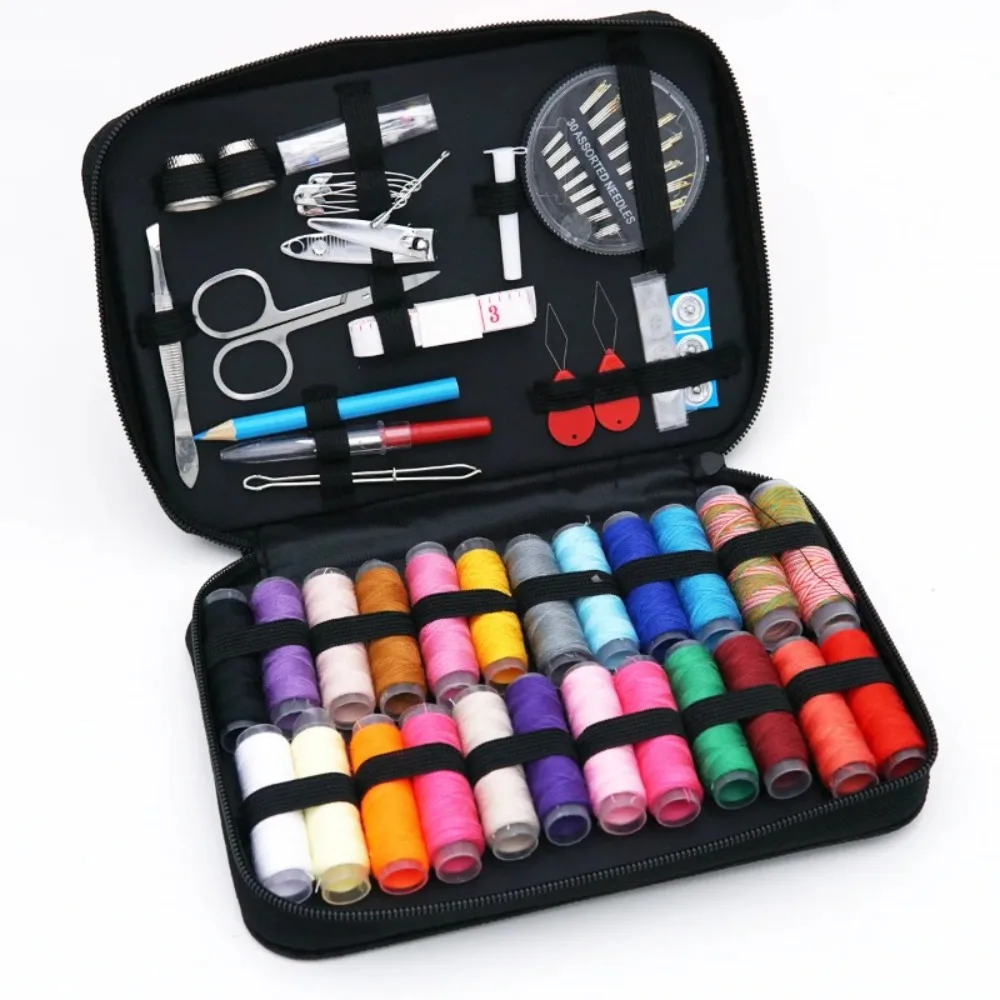 

Sewing Kit with Zipper Storage Needlework Box Thread Scissors And More Fabric Care Essentials for Home And Garden