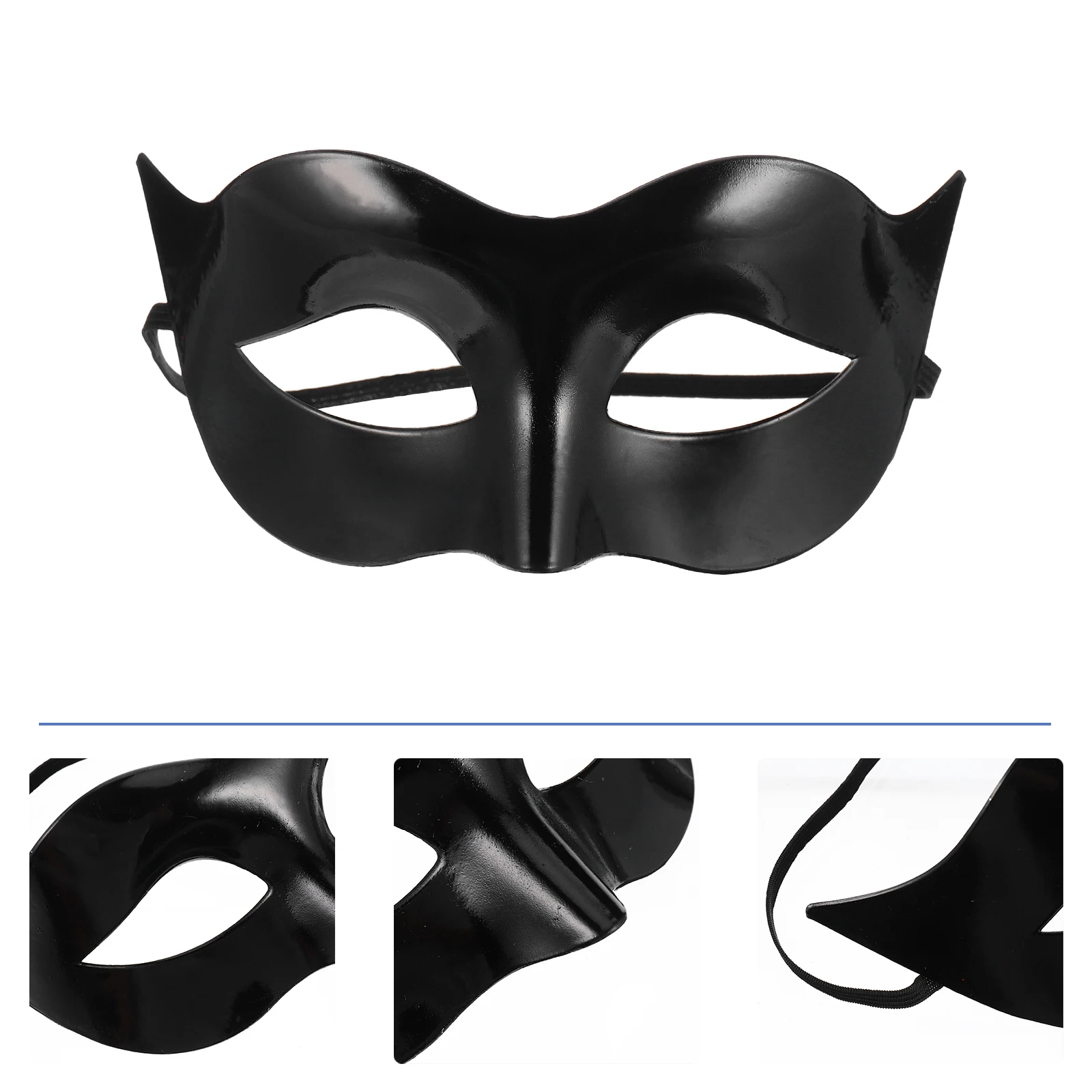 Half Face Masquerade Mask Men Women Venetian Party Mask Villain Eye Mask Black Mask For Halloween Cosplay Costume Accessories