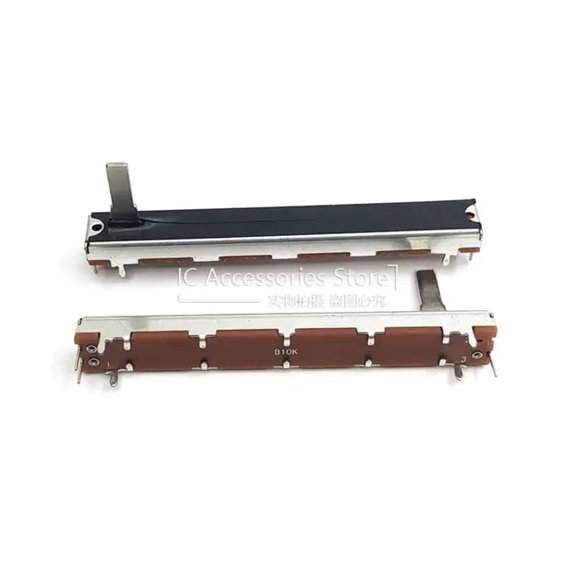 2 SZTUK 75MM Prosty potencjometr przesuwny Push Pull B10K B50K B100K Mono Tuning Dimmer Mixer Fader Skok 60MM Długość uchwytu 15MM
