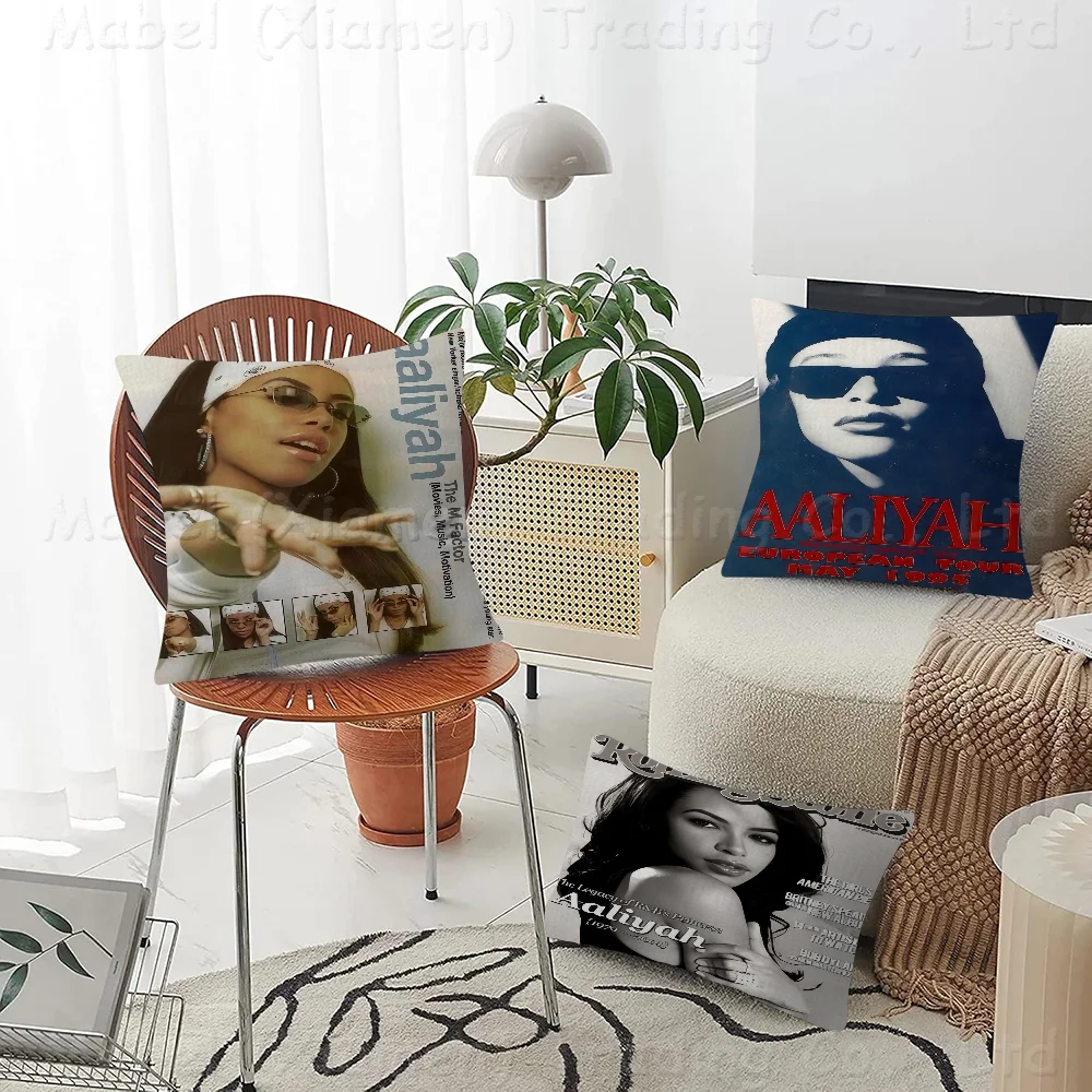 Singer A-Aaliyah Pillow Covers Cartoon Sofa Decorative Home Double-sided Printing Short Plush Cute Cushion Cover