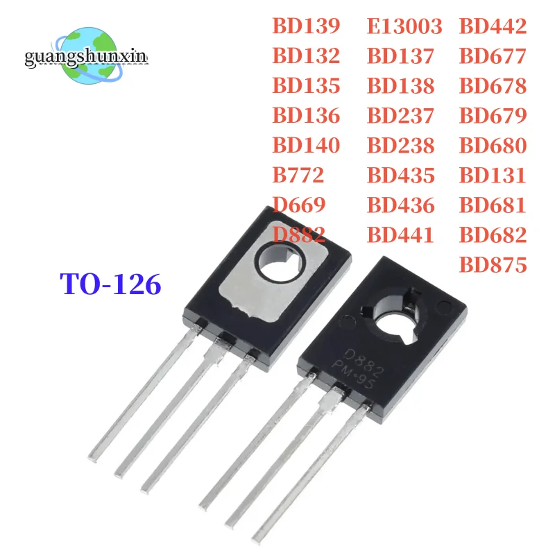 20PCS NEUE BD139 BD132 BD135 BD136 BD140 B772 D669 D882 E13003 137 680 138 237 238 436 435 442 441 677 678 131 679 682 875 ZU-126