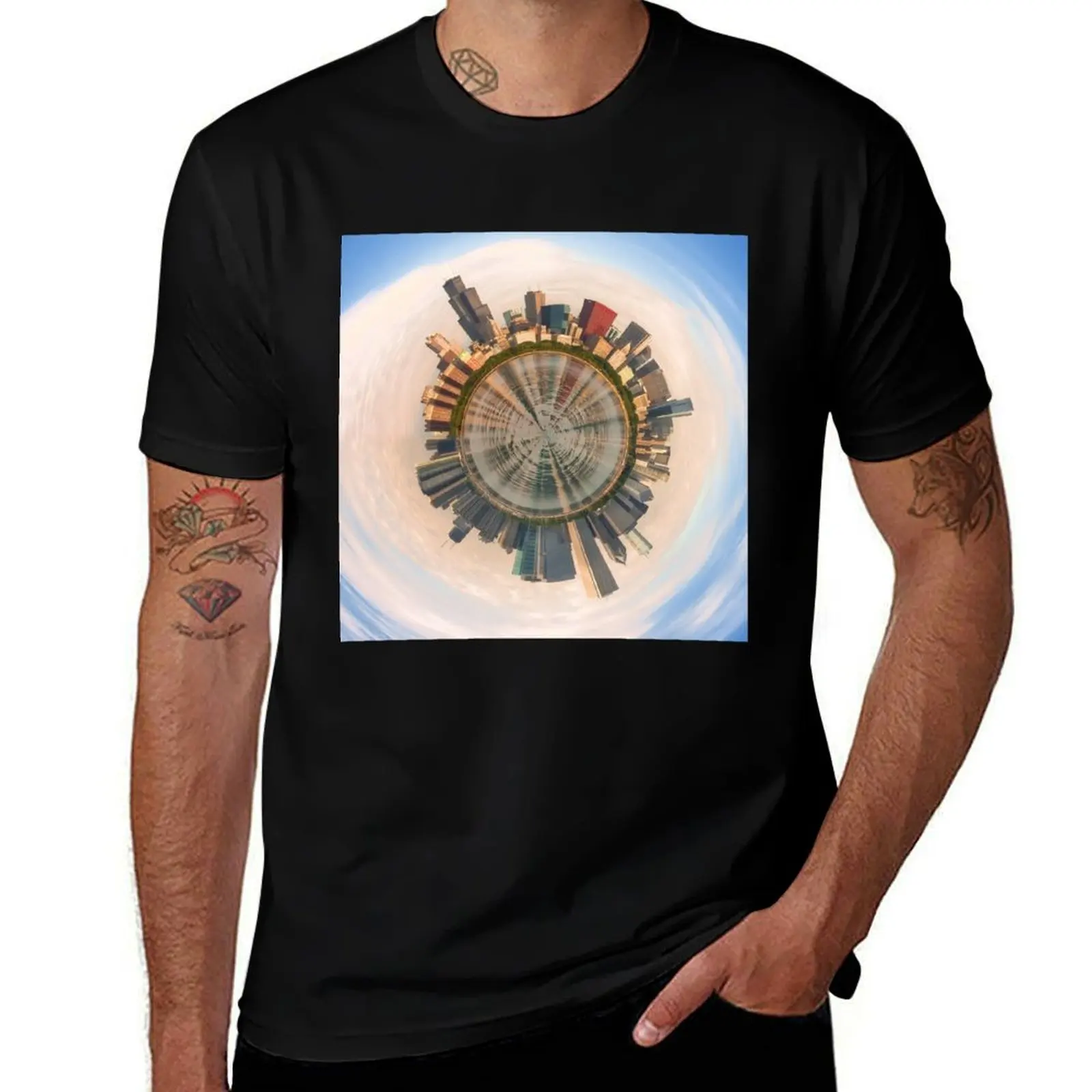 

Tiny Planet Chicago T-Shirt cotton t shirts man 100% t shirts for man pack white T-Shirt