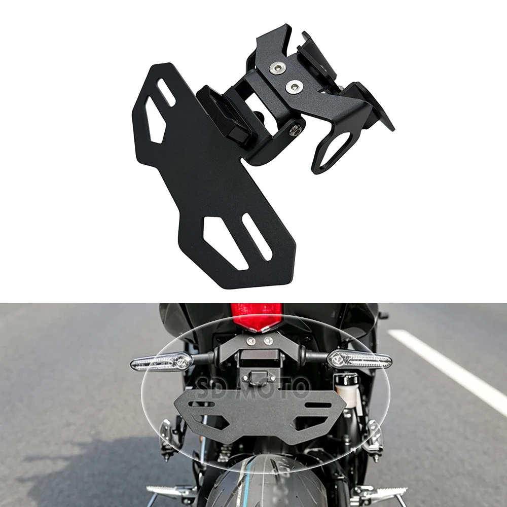 For YAMAHA YZF R7 MT07 FZ07 Motorcycle License Plate Holder Tail Tidy Turn Signal Light LED Accessories Frame Adjustable YZFR7
