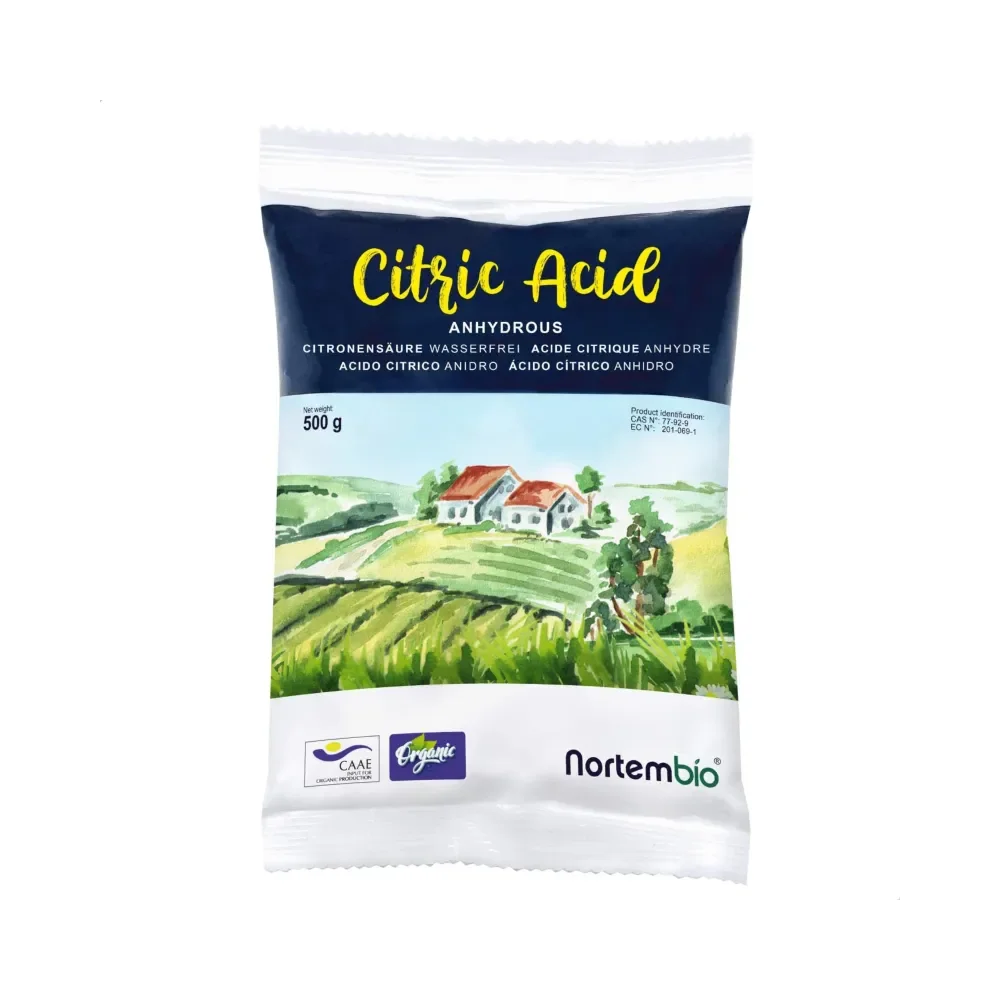 NORTEMBIO Ácido Cítrico Ecológico 100% Puro 500g | Quitamanchas, Desodorizador y Blanqueante | Multiusos para Limpieza | E-Book Incluido | Sin aditivo