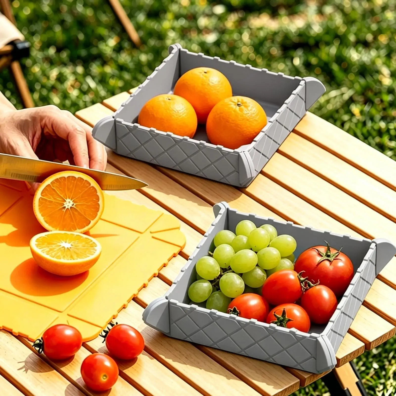 Magnetic Folding Bowl Silicone Magnetic Portable Heat Resistant Picnic Placemat For Fridge Car Travel Camping Picnic Kitchen