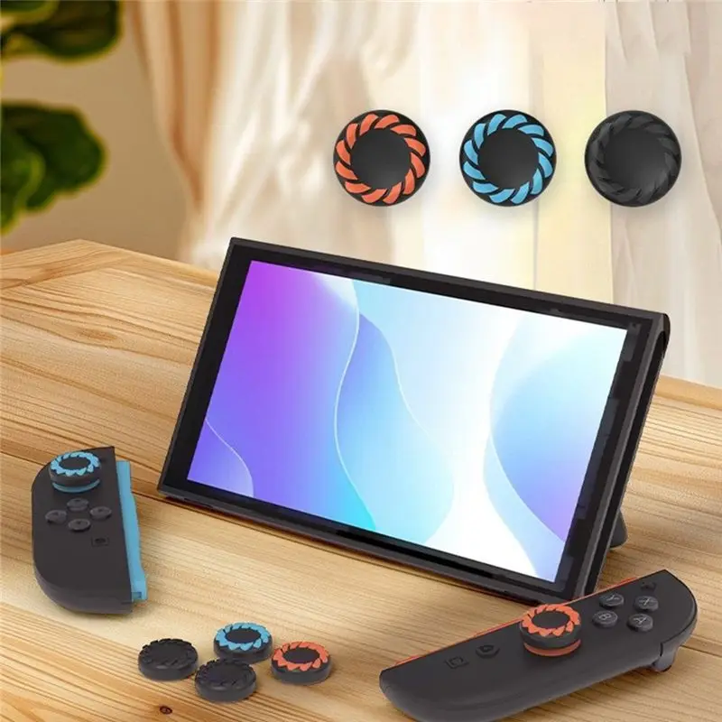 DT18 Silicone Cap for Switch2 for Joycon Joystick Cap Non-Slip Protective Mushroom Cap for Switch2 Controller (Black Orange