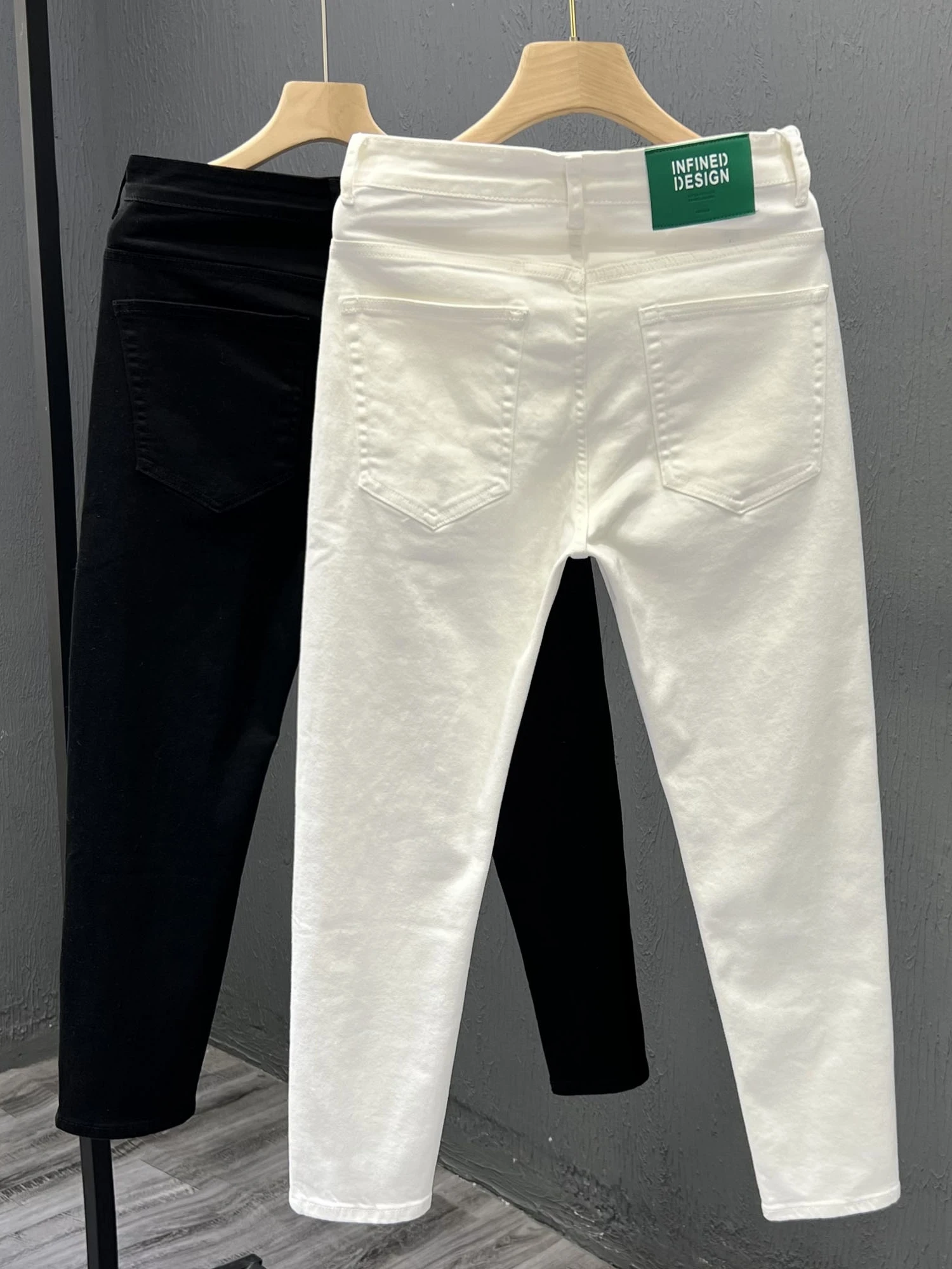 

Casual Slim Fit Men's Jeans Elastic Straight Leg Jeans Faionable Urban Sle Moisture ng Cotton Polyester Blend