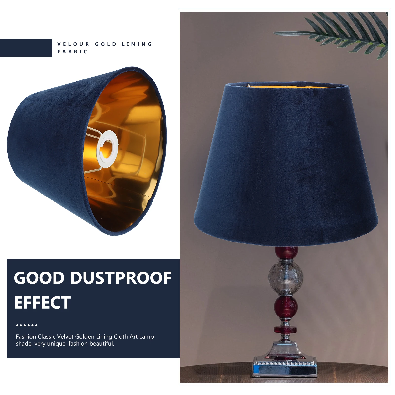 

Golden Lined Simple Cloth Simple Cloth Lampshade Light Cover Table Shade Durable Quality Wide Application