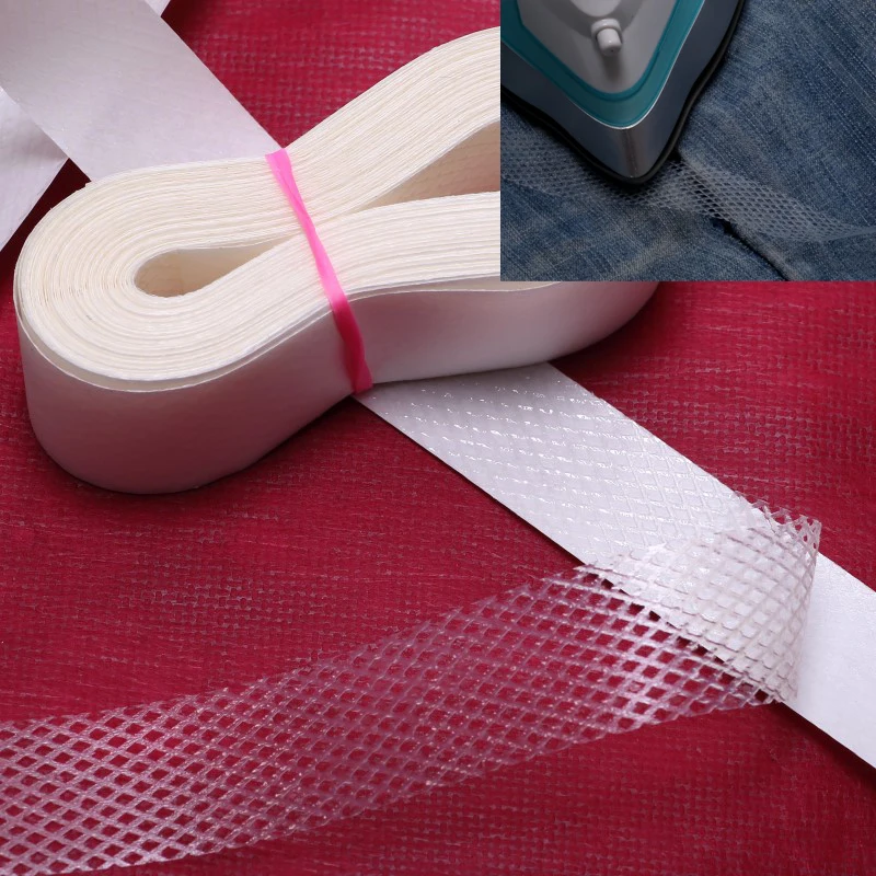 10/20mm White Hot Melt Adhesive Mesh Tape Double Side Iron On Tape Fabric Patchwork Material DIY Clothes Sewing Accessories 9M