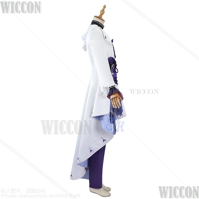 Anime Game Nu: Carnaval Cosplay Kuya Kostuum Sexy Goochelaar Uniform Wit Magisch Gewaad Grote Hoed Broek Lange Pruiken Halloween Party Cos