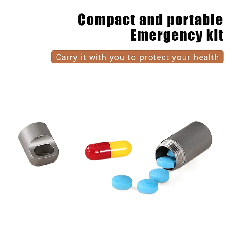 

1 шт. портативный водонепроницаемый металлический футляр для капсул, мини-держатель для лекарств из нержавеющей стали, компактный держатель для таблеток, инструмент для повседневного использования, Герметичная Бутылка
