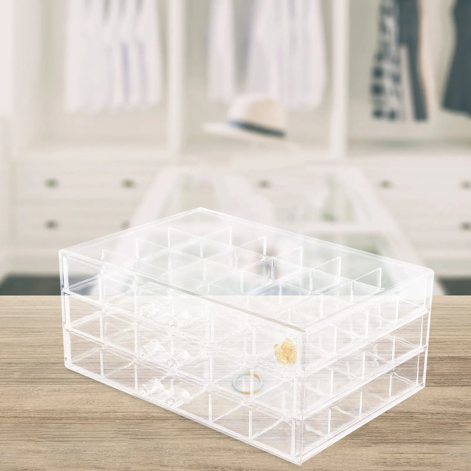 

Transparent Acrylic Jewelry Storage Box 72 Grids Earrings Organizer Multi Grid Jewelry Display Holder Large Capacity Clear