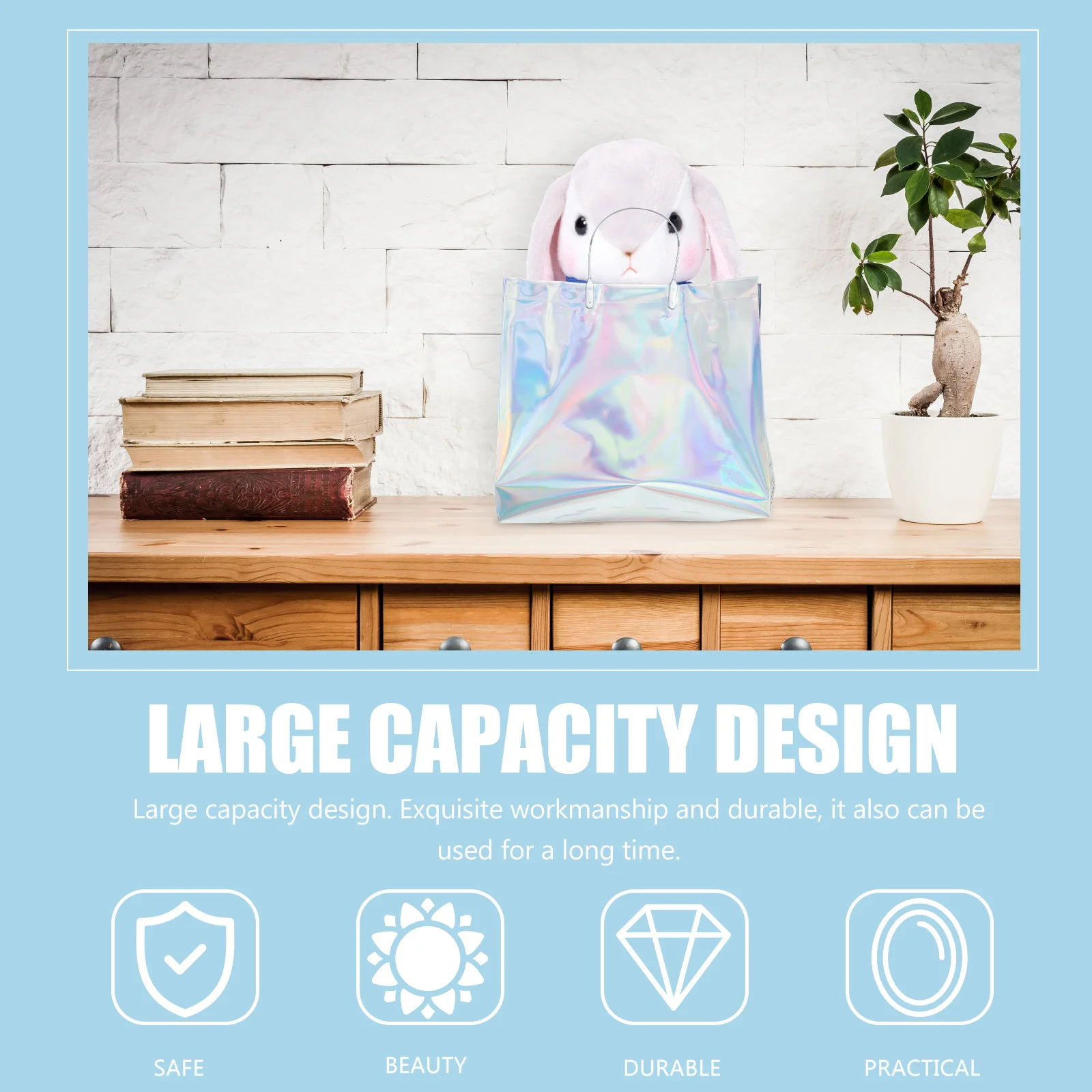 

6pcs Wedding Gift Household Grocery Tote With Handles Large Capacity Portable Carry Bags For Picnic Outdoor Events Gift Packing