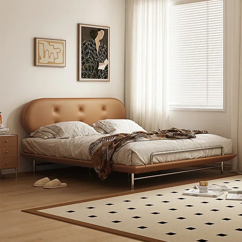 Pop Home Luxury Double Bed Wood King High End Children Frame Double Bed Twin Brown Modern Cama Matrimonio Bedroom Set Furniture