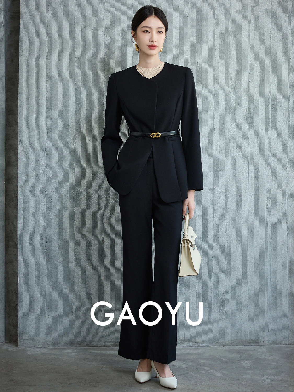 

Profional Woolen Commute Suit Set for Women Autumn 2025 Two-Piece Busin Casual Design Sensation Polyester Blend