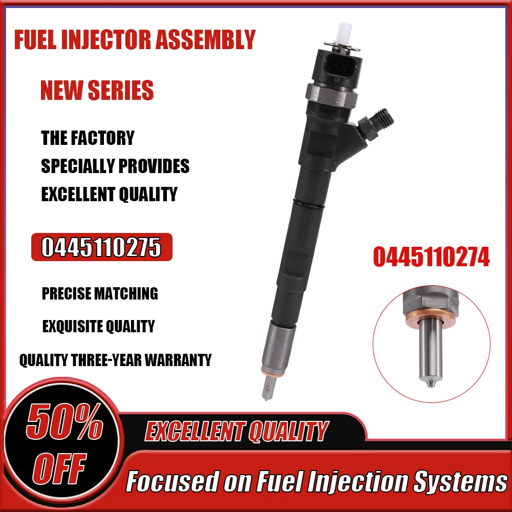 

0445110275 0445110274 New Diesel Fuel Injector Assy for Hyundai Starex H1 I800 iLoad / KIA Sorento 2.5 CRDI D4CB 33800-4A500