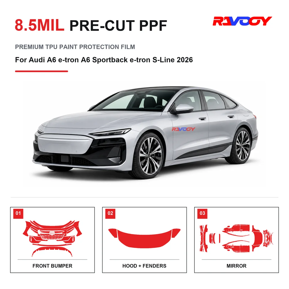Precut PPF For Audi A6 e-tron A6 Sportback e-tron S-Line 2026 8.5mil TPU Clear Paint Protection Film Self Healing Hydrophobic UV