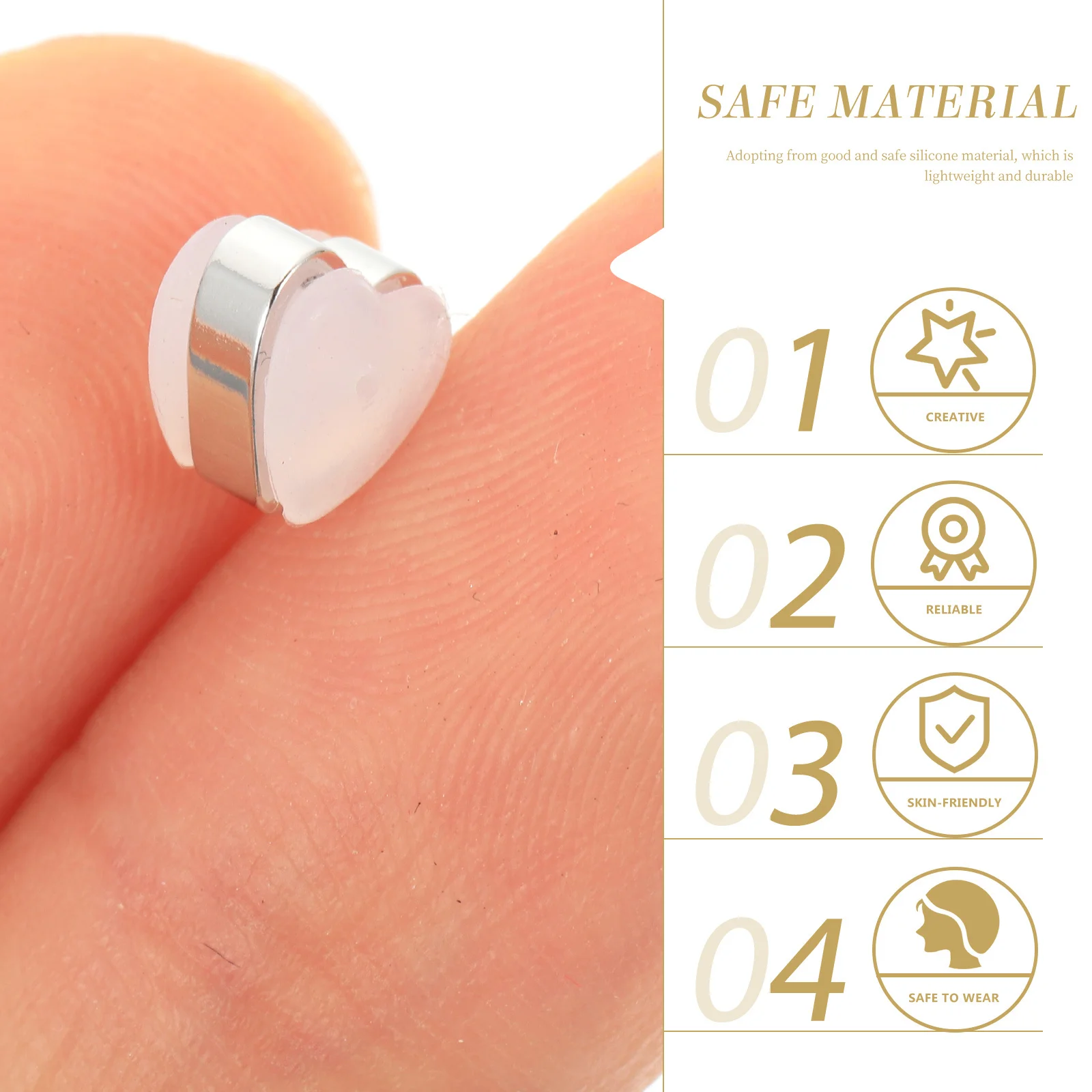 

100Pcs Heart Silicone Earring Backs Locking Secure Replacement Stoppers for Stud Earrings Safe Lightweight Jewelry Accessories