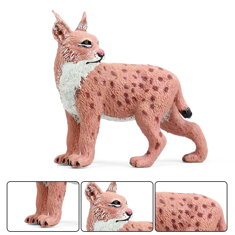 Oenux Simulation Wilde Tiere Bengalkatze Tiger Katze Luchs Caracal Leopard Action Figur Figuren Modell Bildung Miniatur Kind Spielzeug – Detail 11