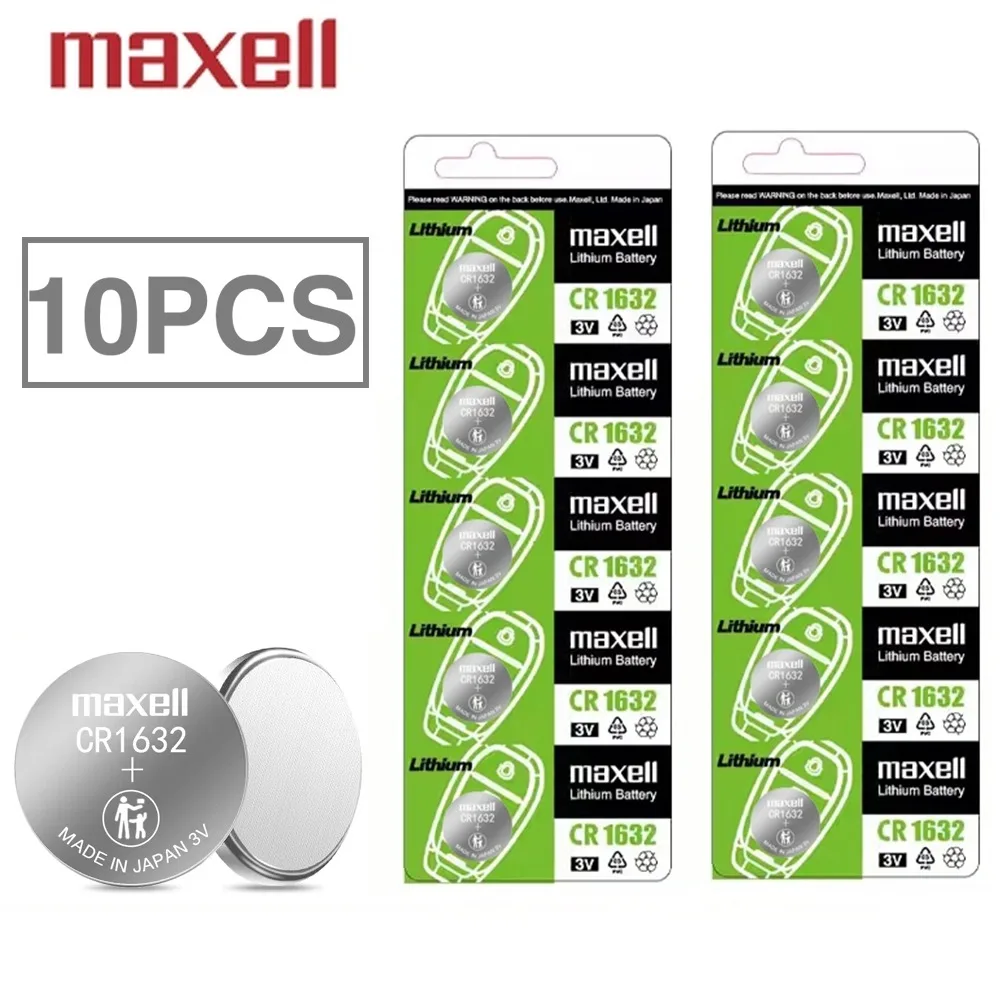 10PCS Original-MAXELL CR1632 CR 1632 ECR1632 DL1632 Button Batteries Cell Coin Lithium Battery for Watch Electronic Toy