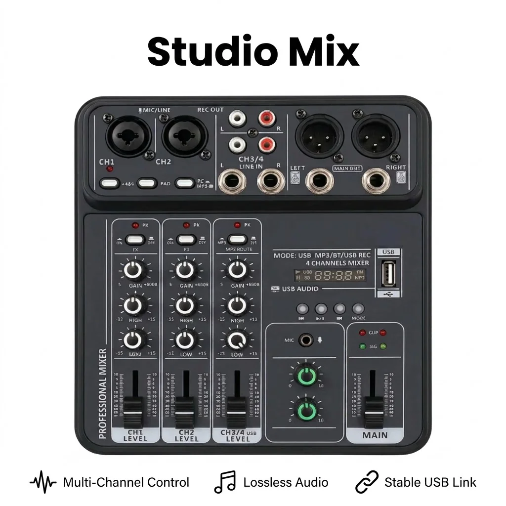 4-channel-audio-mixer-with-bluetooth-sound-card-48v-phantom-usb-sd-fm-mp3-player-for-recording-live-streaming-home-studio