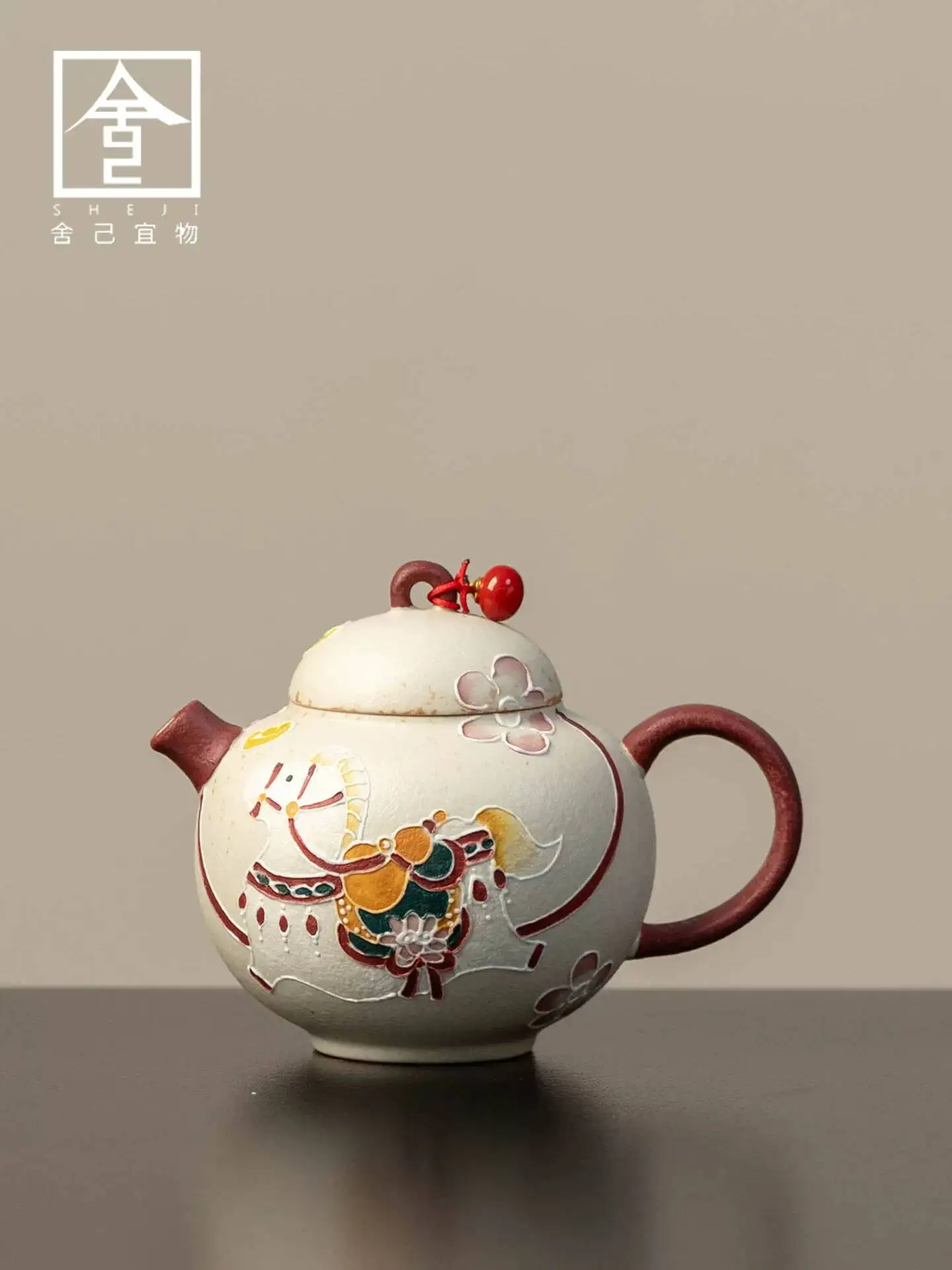 

New Hand-Painted Cute Horse Ceramic Teapot For Home Use, Chinese Style Maker, Gift-Giving Kung Fu Set, Tea Cup