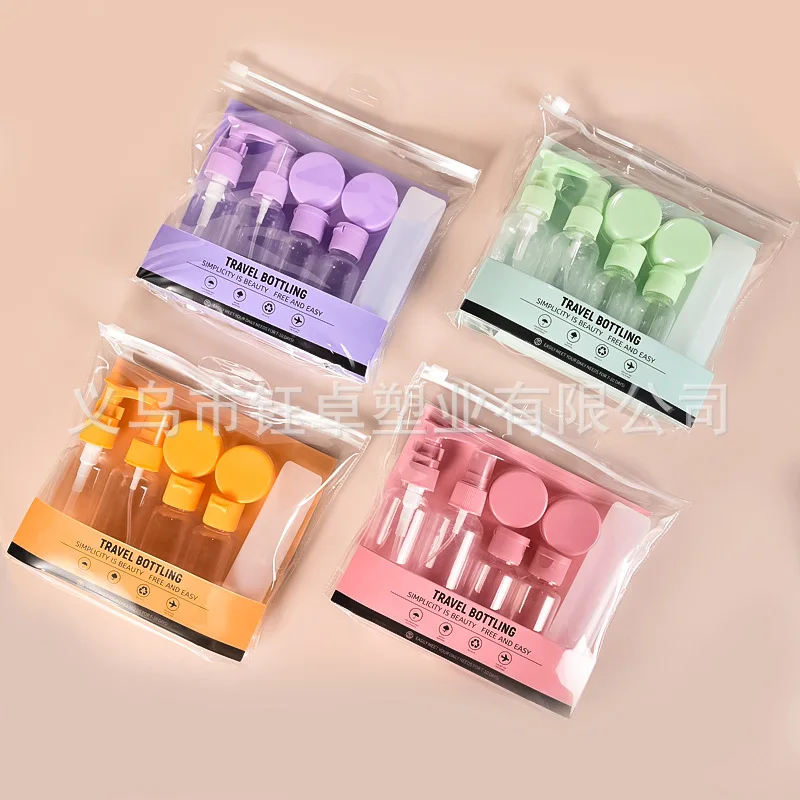 Set Dispenser perjalanan Set Dispenser Macaron warna set penyimpanan portabel botol kosong emulsi semprot