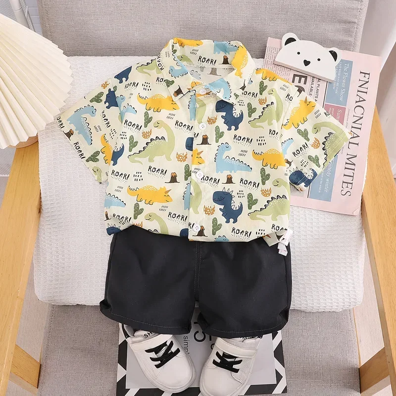 

New Summer Baby Clothes Suit Children Boys Cartoon Shirt Shorts 2Pcs/Sets Toddler Casual Costume Infant Clothing Kids Tracksuits
