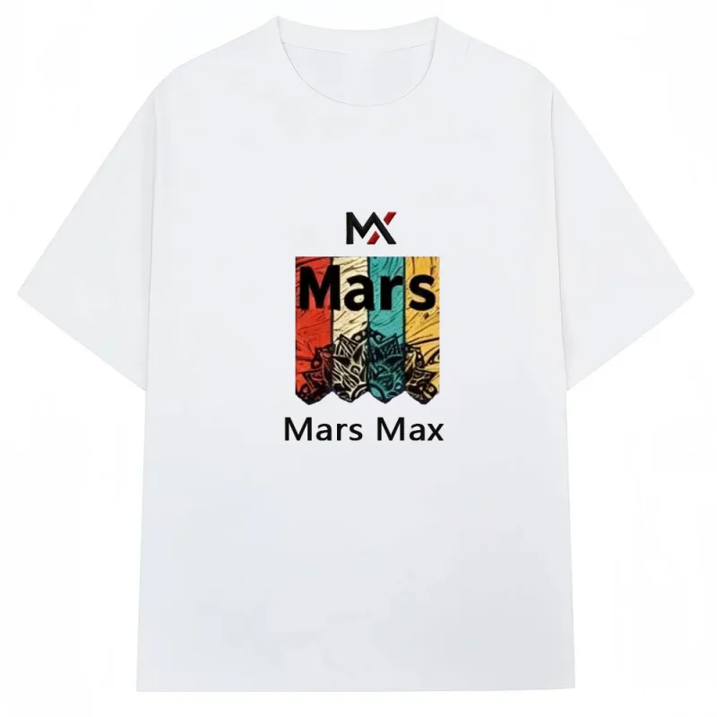 MarsMax Brand Bestseller Trend 100% Pure Cotton Versatile Men T-shirt Daily Street Sweat-absorbing Breathable Short Sleeve