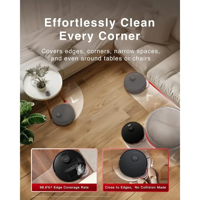 Robot Vacuum and Mop, 11000Pa Strong Suction, ZeroTangle Technology, TruEdge Deep Mopping, Auto Mop Washing/Drying, Auto Mopping