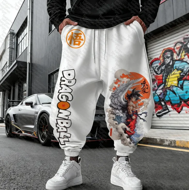 

Unisex long pants, Dragon Ball animation character printed pure cotton loose long pants, autumn and winter fleece long pants