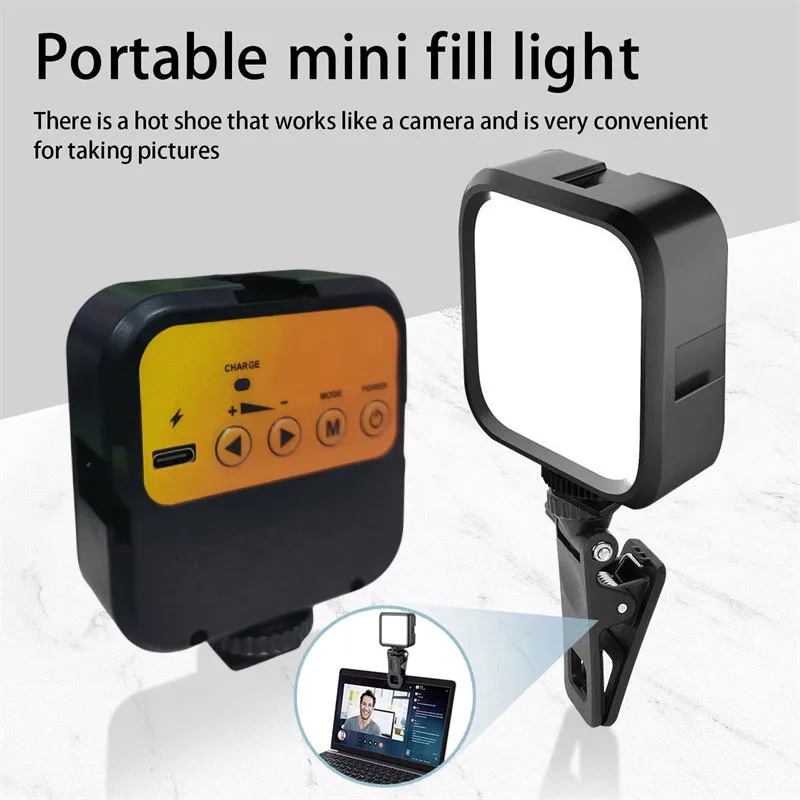 LED Clip Video Light Portable Photography On-Camera 3000K-7000K Bi-Color Lighting Cold Shoe For DSLR Camera Camcorder Gopro Vlog