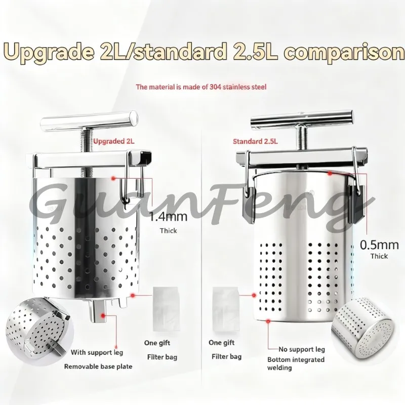Thickened Stainless Steel Manual Dumpling Stuffing Squeezer, 6L Fruit and Vegetable Dehydrator