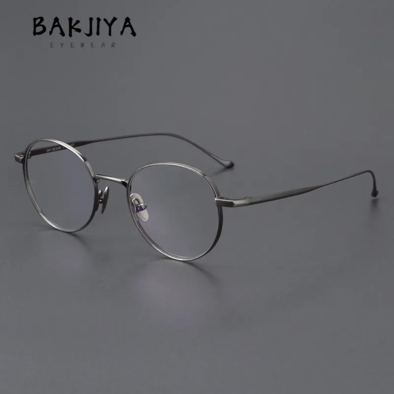 

Japanese Brand Designer Retro Pure Titanium Eyeglasses Frame Men Women Classic Round Frame Comfort Ultralight Glasses Eyewear