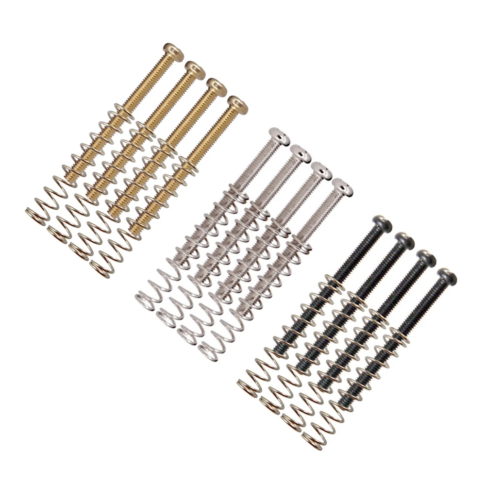4Pcs Guitar Humbucker Pickup Screws And Springs M3x30MM In Chrome Black Or Gold Bolts For Electric Guitar Musical Instrument