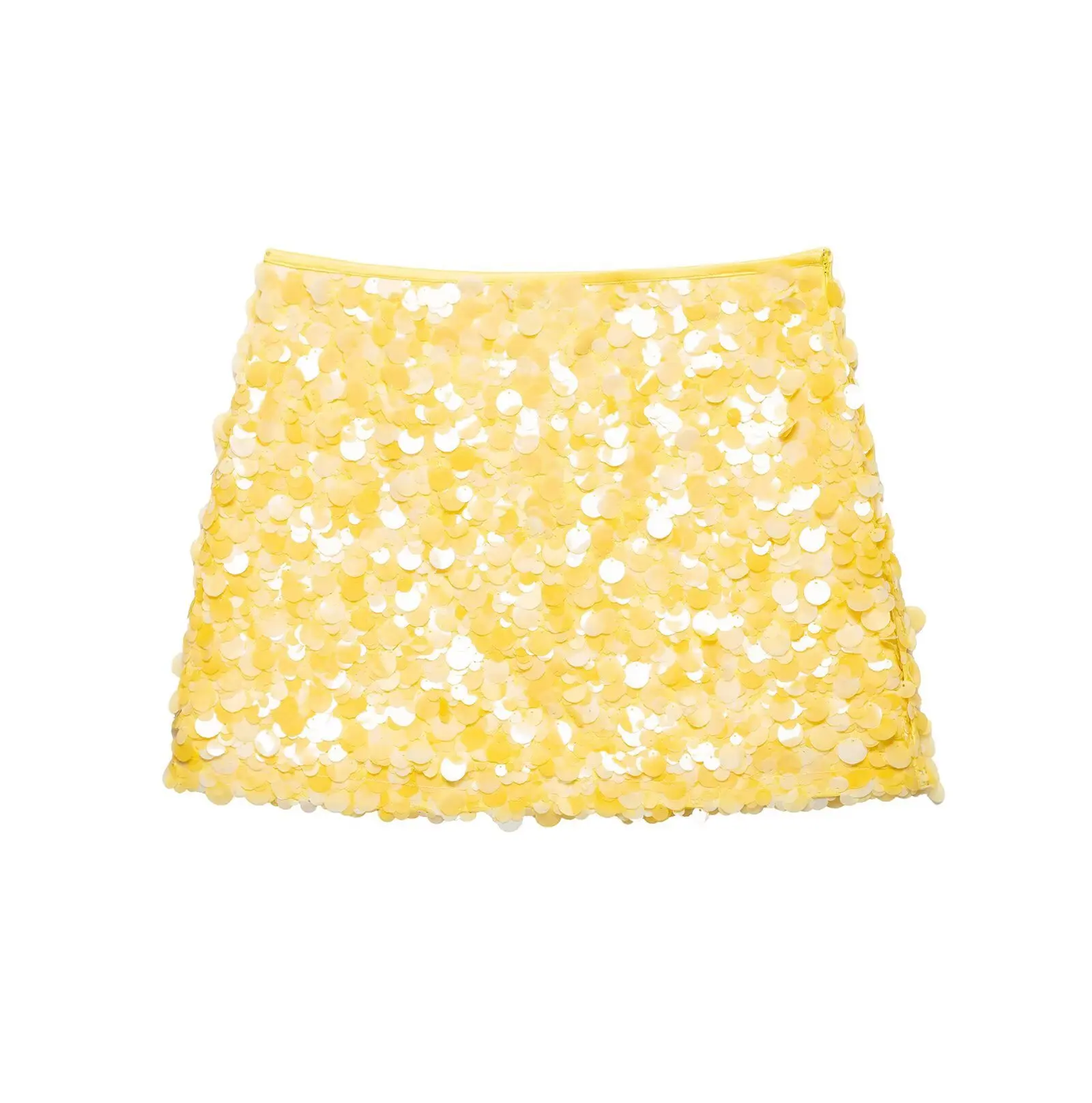 

European and American women's clothing in summer new fashion A-line high-waisted skirt sequin-decorated skirt