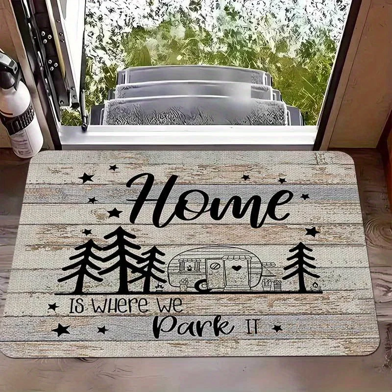 1 x Camper Welcome Mat - Machine washable, soft and absorbent material, perfect for camping and RV enthusiasts.