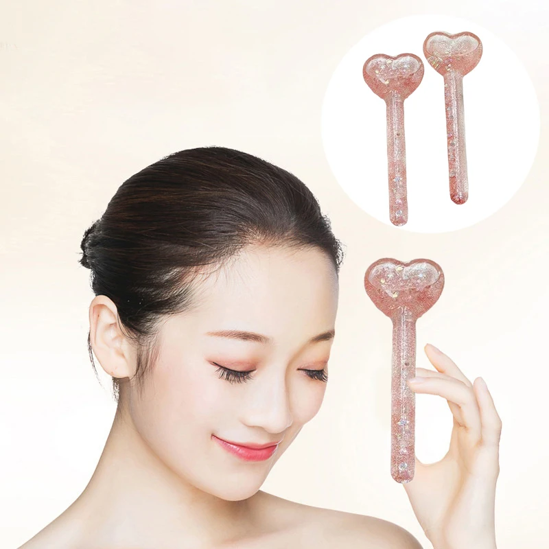 Ice Globes For Facials Cooling Heart Shape Beauty Balls For Women Face Roller Compress Ice Ball Eye Massager Freezer Globes Tool