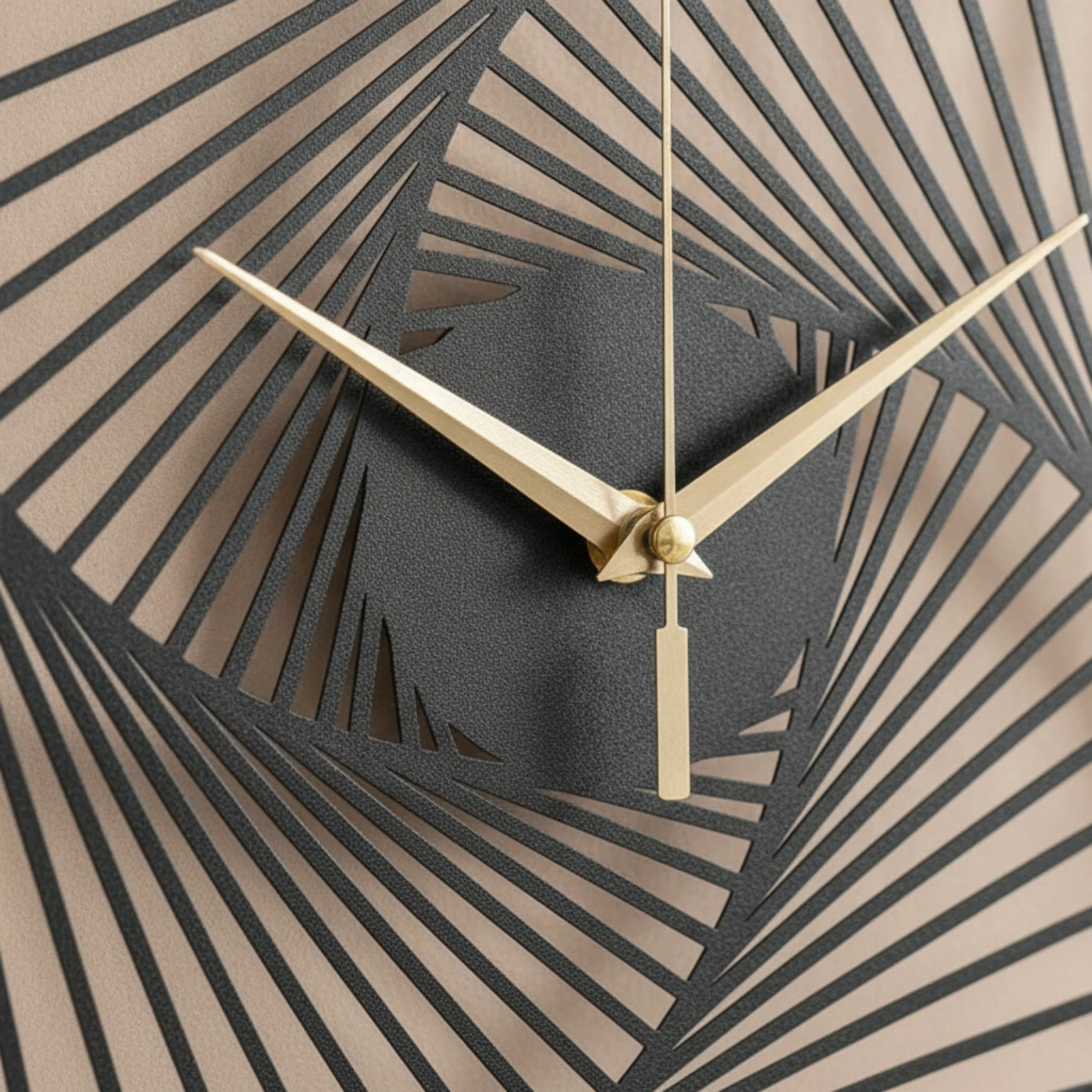 Metal Wall Clock Black Clock with Openwork Frame Modern Slim Profile for Homeowners, Living Room, Bedroom