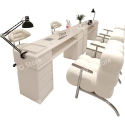 Luxury Handmade Nail Table with White Drawers for Beauty Professional   Office Women's  Salon Furniture