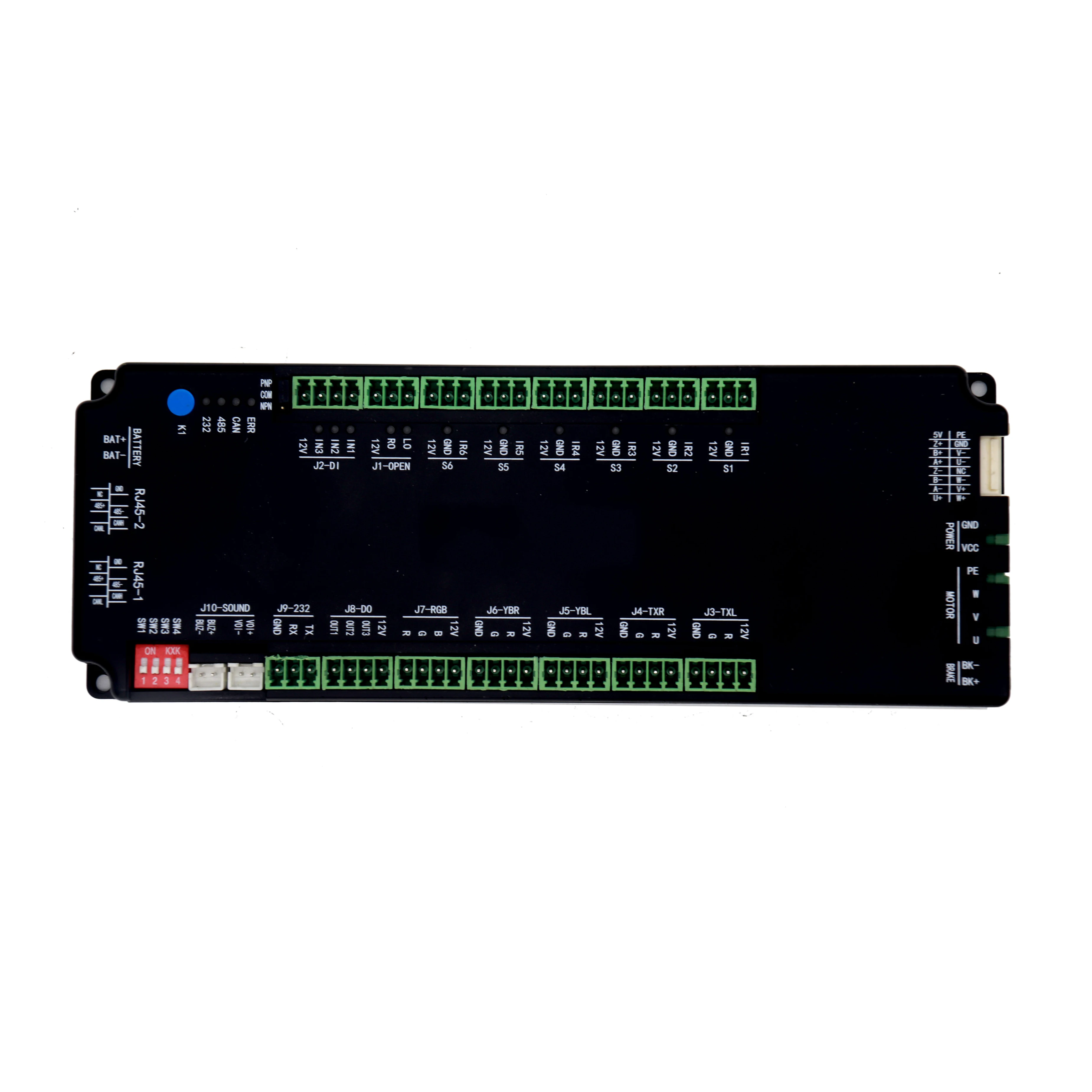 

Контроллер для ворот и турникетов 24В 5А с интерфейсами RS485/RS232/CAN