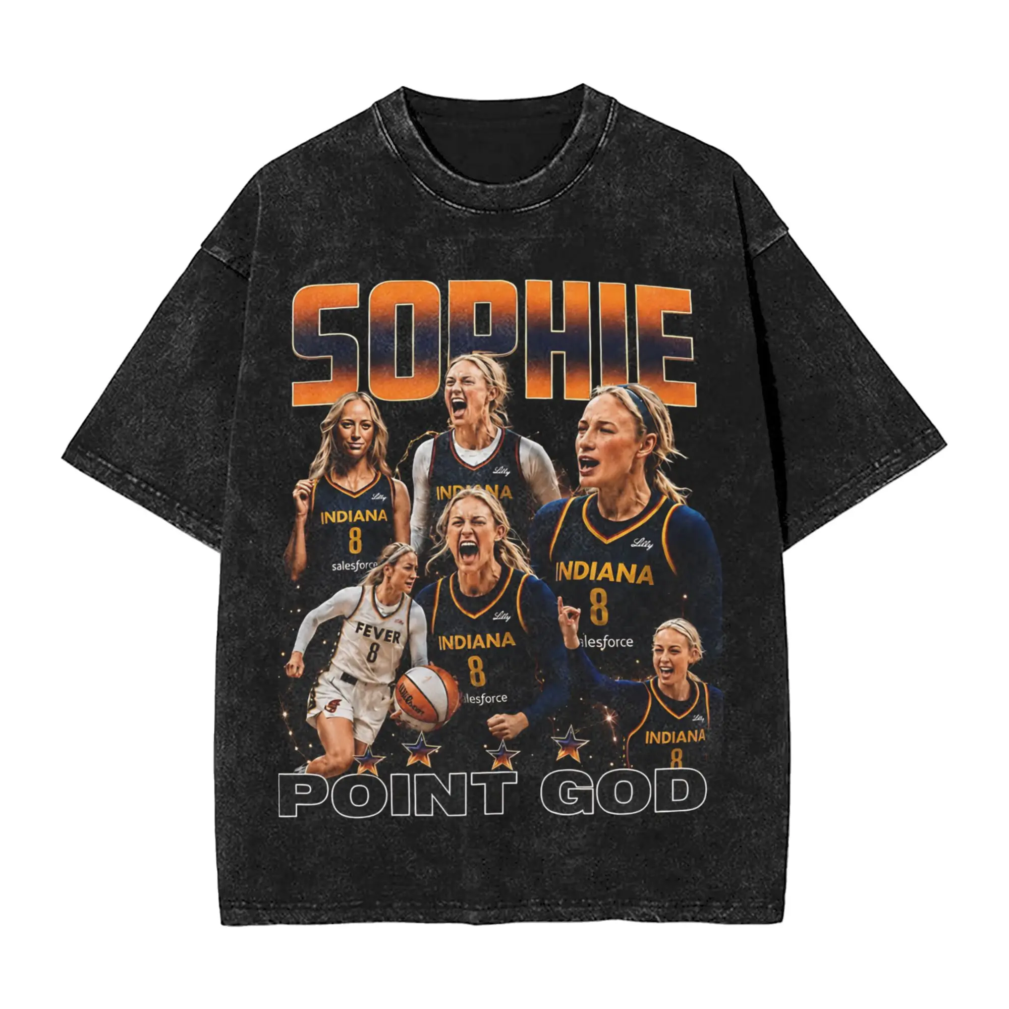 Sophia Cunningham Basketball Point God T Shirt Washed 100% Cotton Oversize T-Shirt  Novelty for Men Women Streetwear Summer Tees